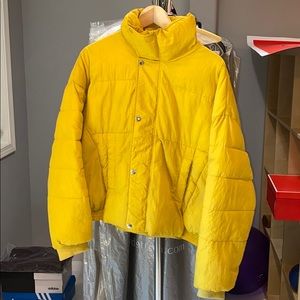 Free People Marigold Yellow Puffer Coat